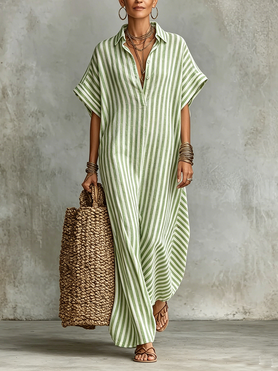 Vestido Minimal Rayado - Colección 2026